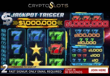 crypto 1M jackpot trigger